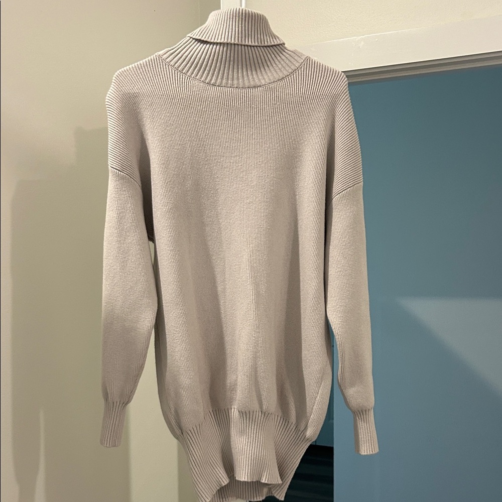 Gray sweater dress